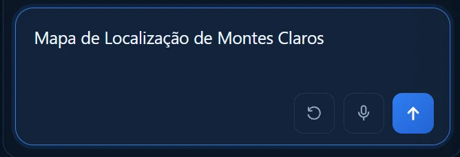 Campo real do GeraMAP com o pedido Mapa de Localização de Montes Claros